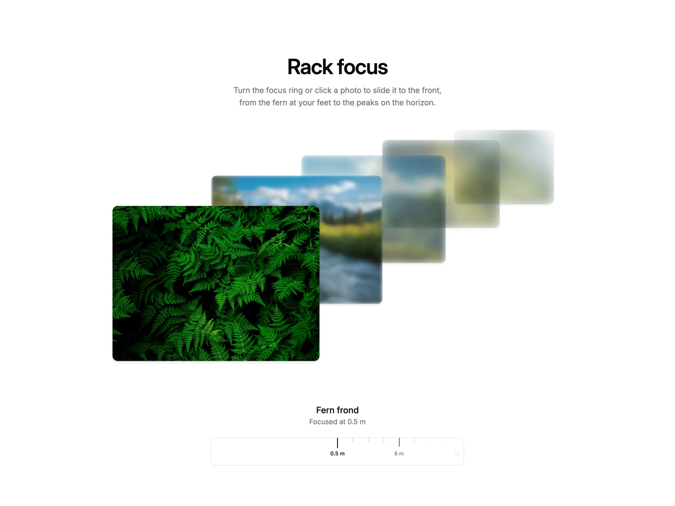 Shadcn Gallery 109 - Rack Focus Depth Stack