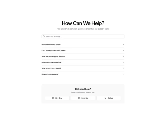 Shadcn Help 2 - FAQ Help Center