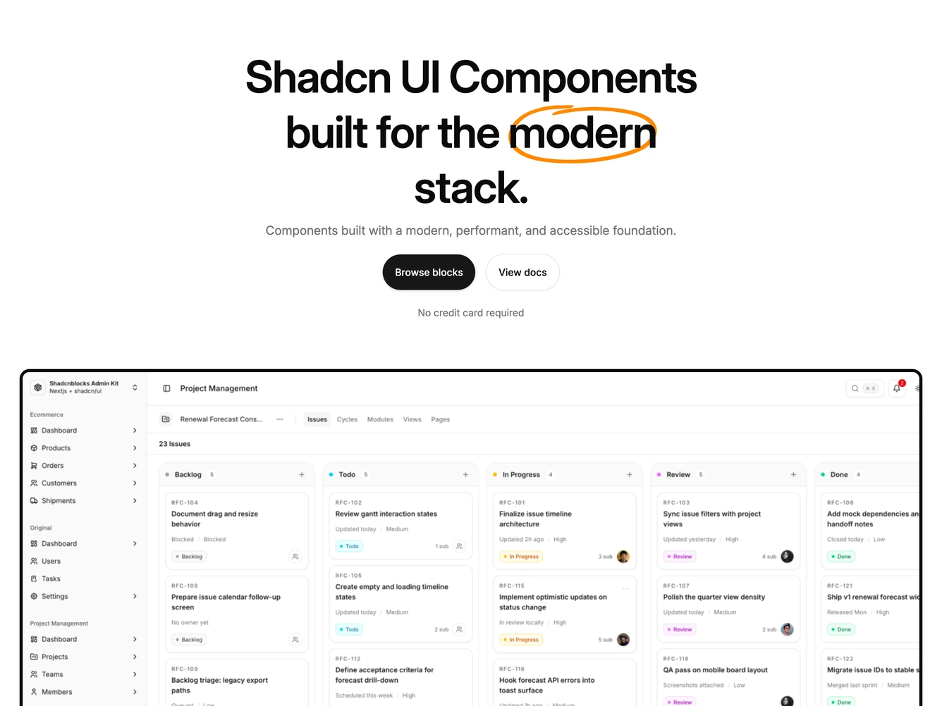 Shadcn Hero 113 block