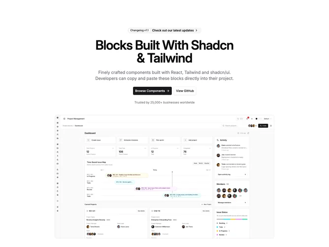 Shadcn Hero Basic Blocks