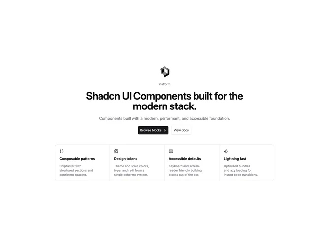 Shadcn Hero 290 block