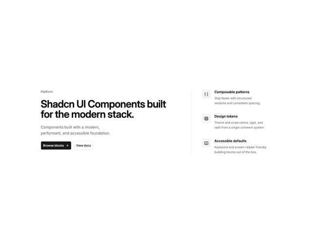 Shadcn Hero 302 block