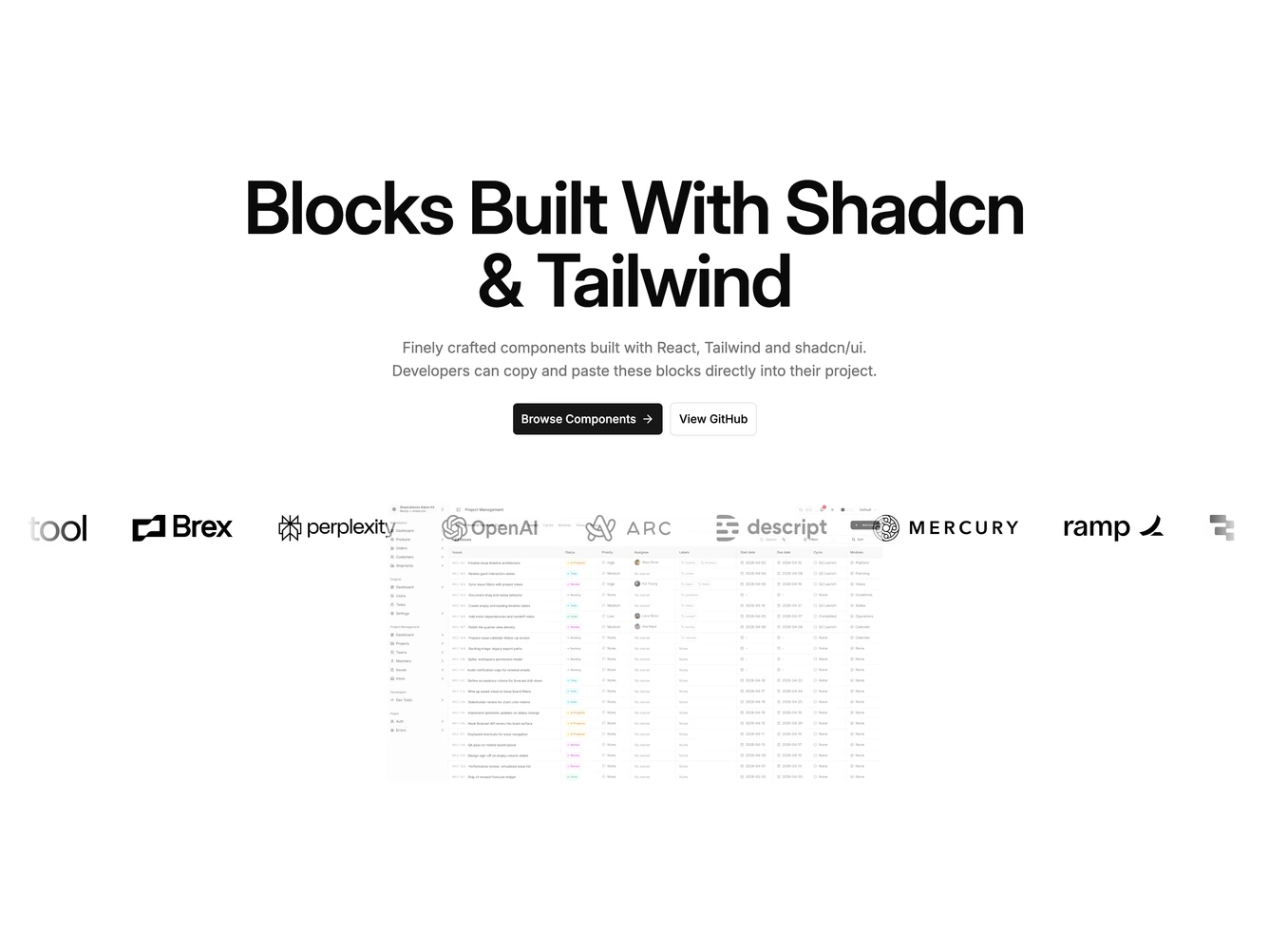 Shadcn Hero 48 block