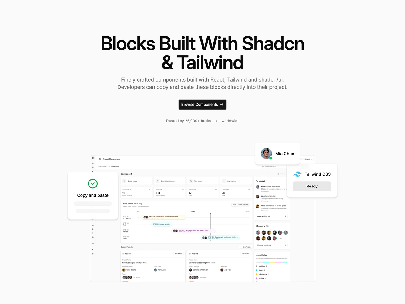Shadcn Hero 63 block