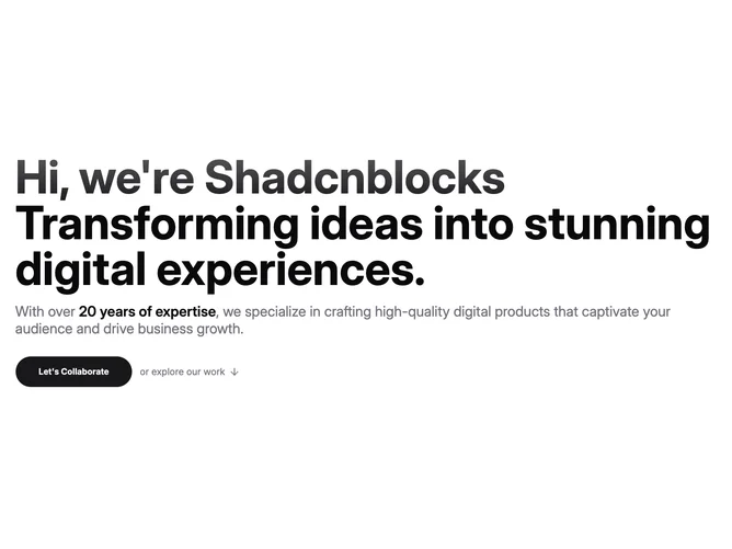 Shadcn Hero 88 block