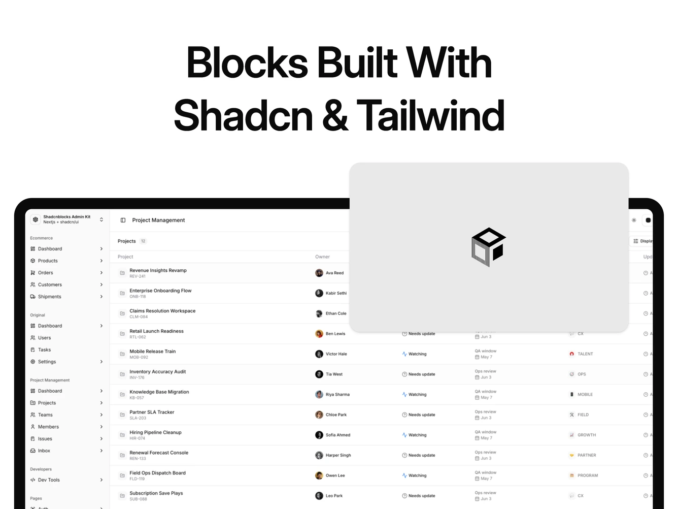 Shadcn Hero 92 block