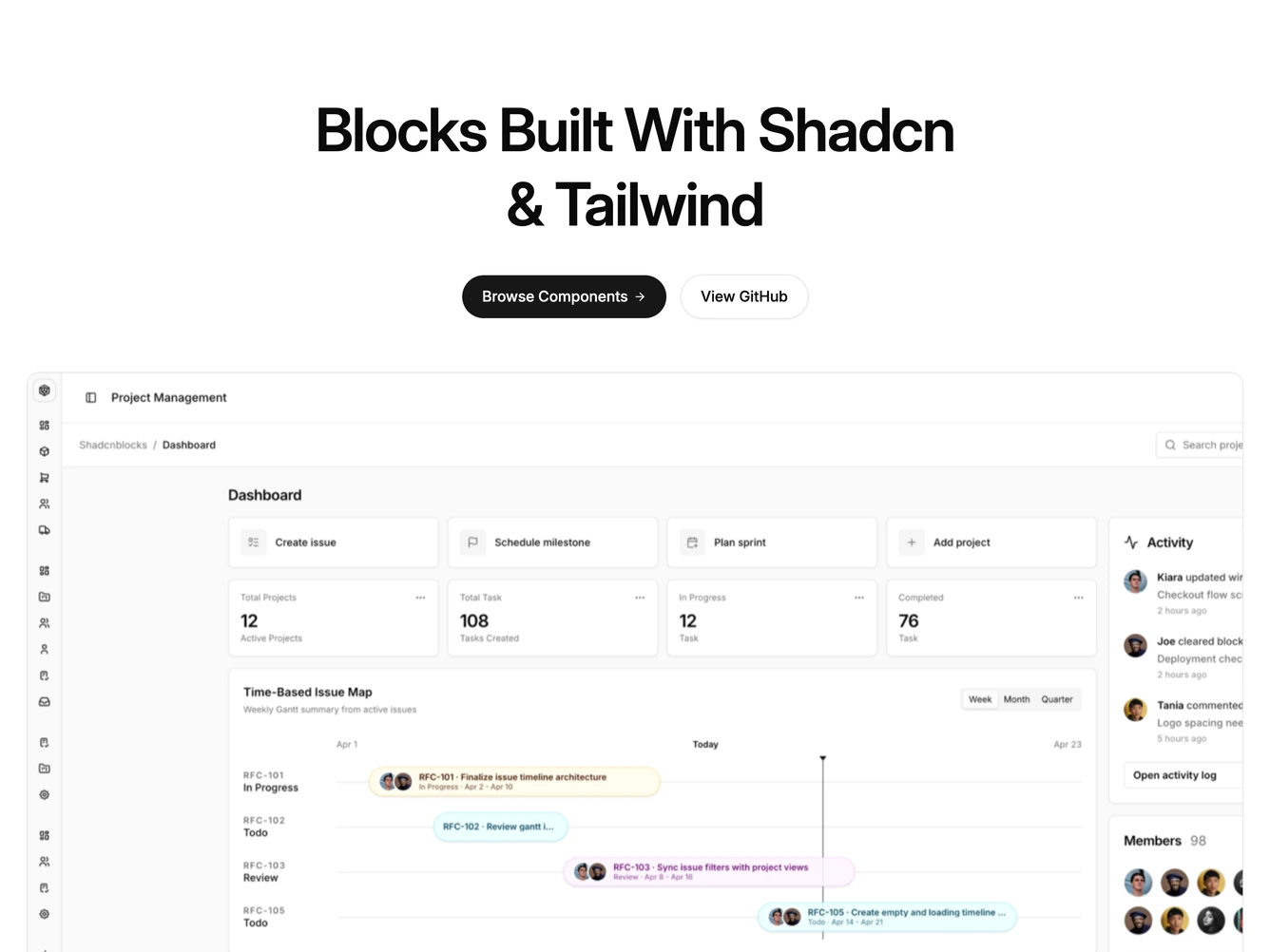 Shadcn Hero 93 block