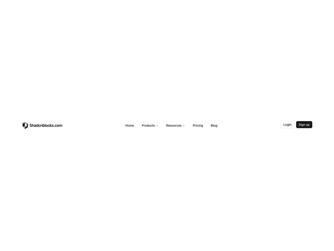 Shadcn Navbar 2 - Navbar with responsive wordmark logo