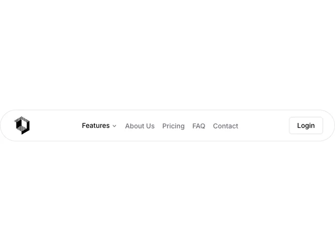 Shadcn Navbar 6 - Floating pill navbar with dropdown