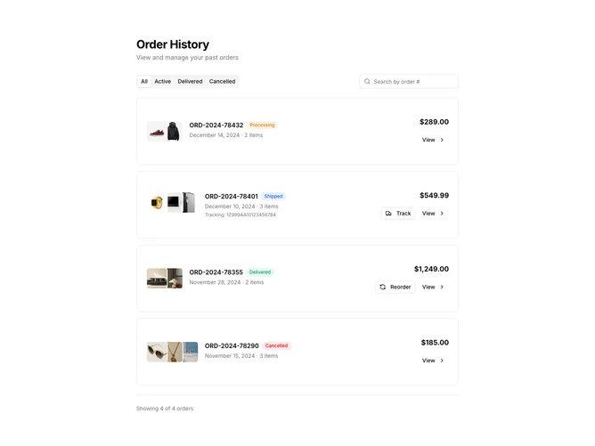Shadcn Order History 1
