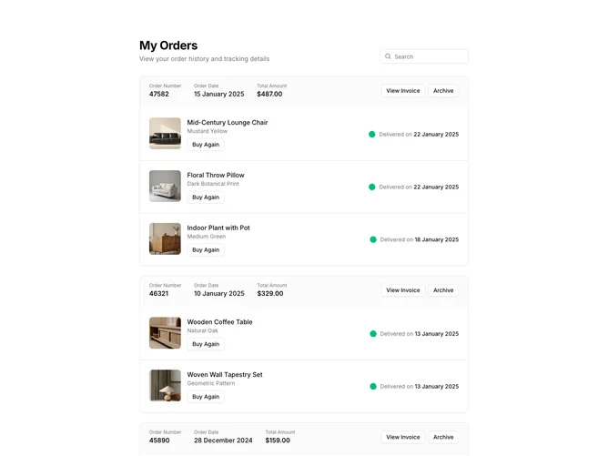 Shadcn Order History 3