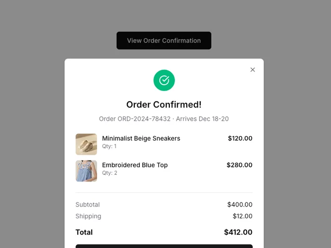 Shadcn Order Summary 6