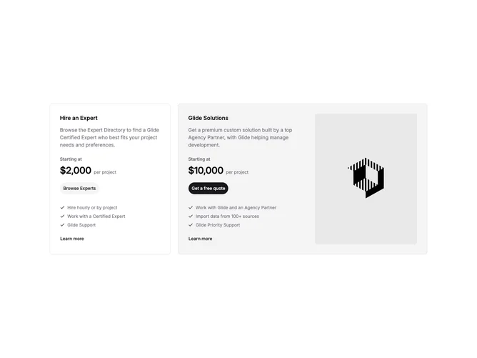 Shadcn Pricing 27 - Agency services pricing pair