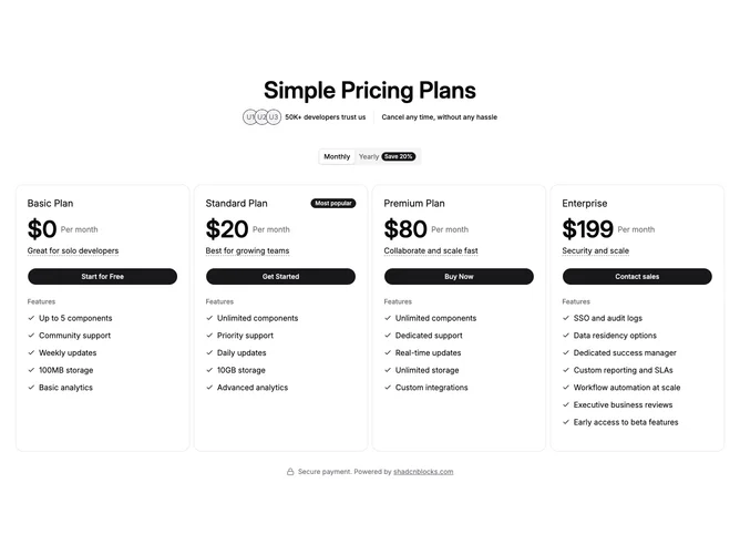 Shadcn Pricing 28