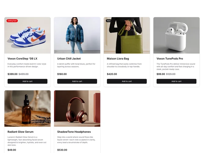 Shadcn Product List 2