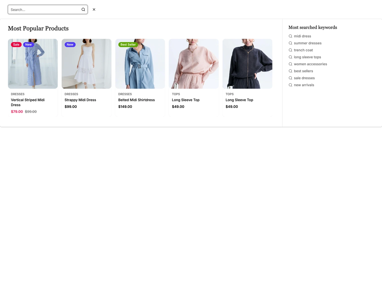 Shadcn Product Search 1 block