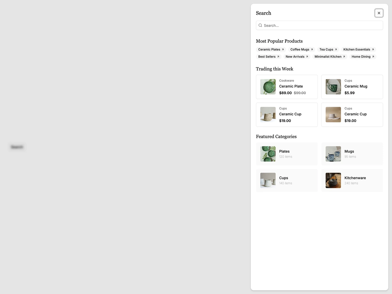 Shadcn Product Search 2 block
