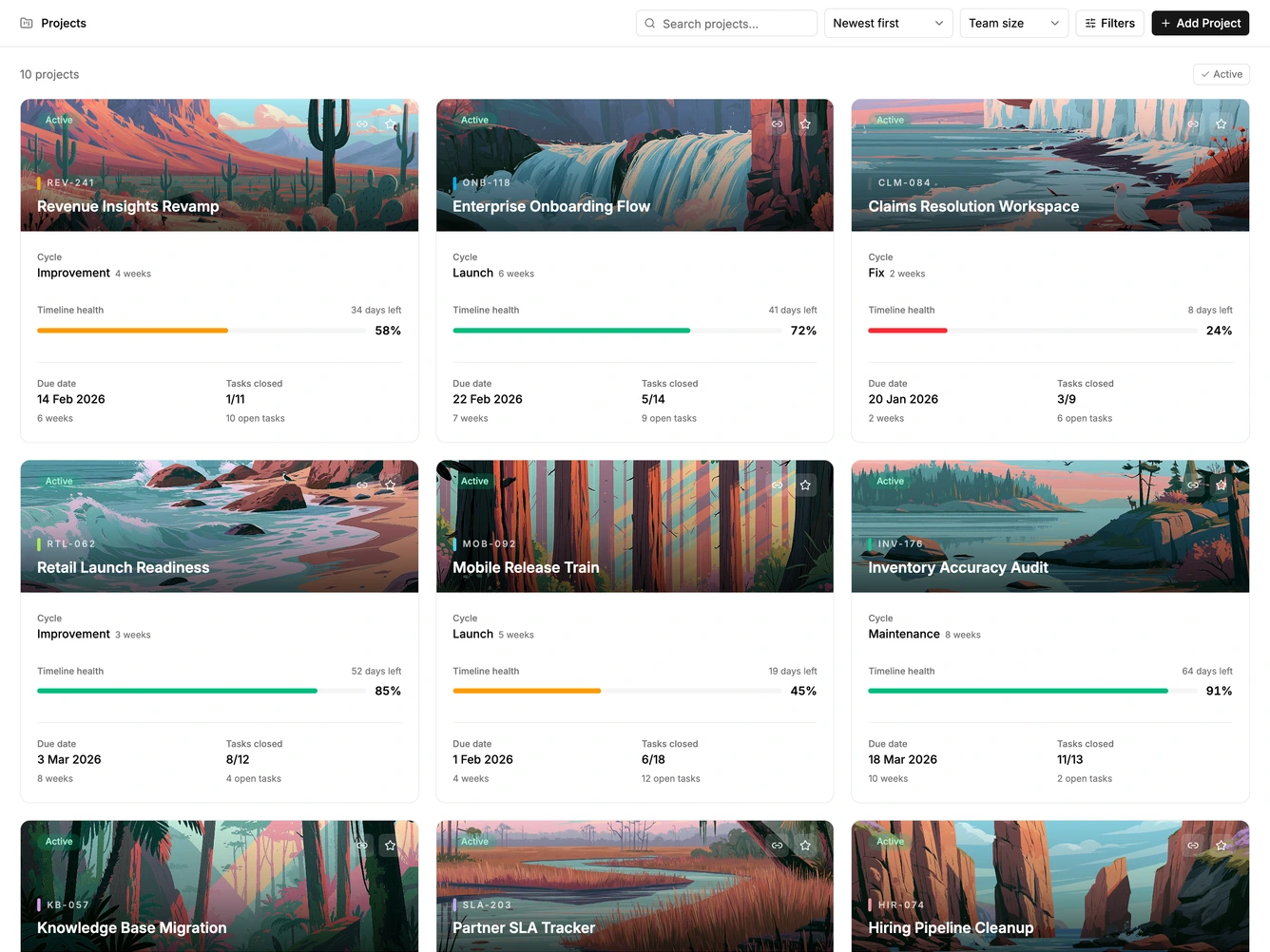 Shadcn Project List Blocks