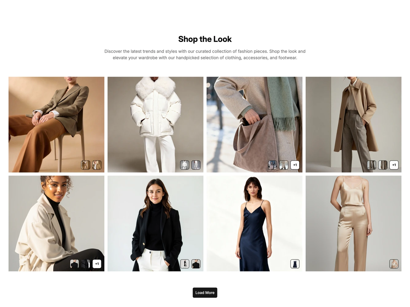 Shadcn Shop The Look 5 - Creator looks grid with hotspots