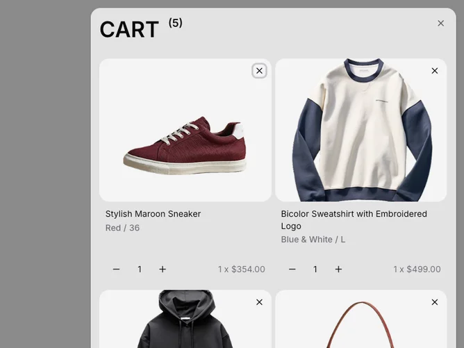 Shadcn Shopping Cart 14