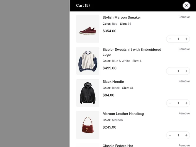 Shadcn Shopping Cart 16