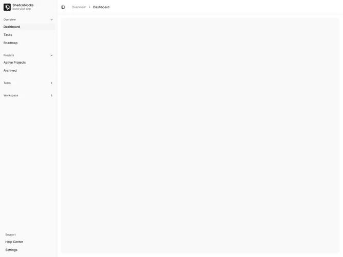 Shadcn Sidebar 2 block