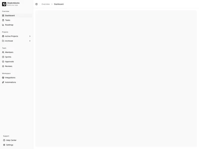 Shadcn Sidebar 4 block