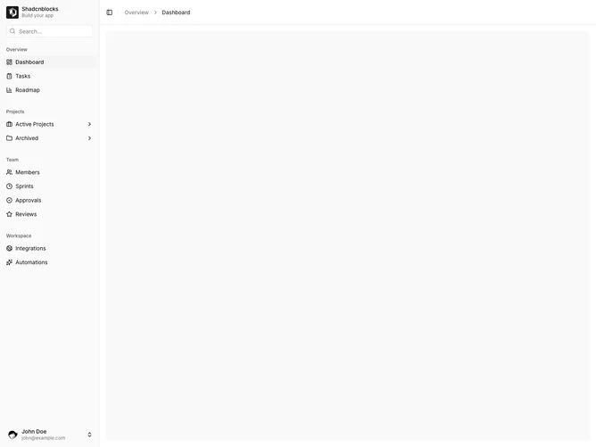 Shadcn Sidebar 6 block