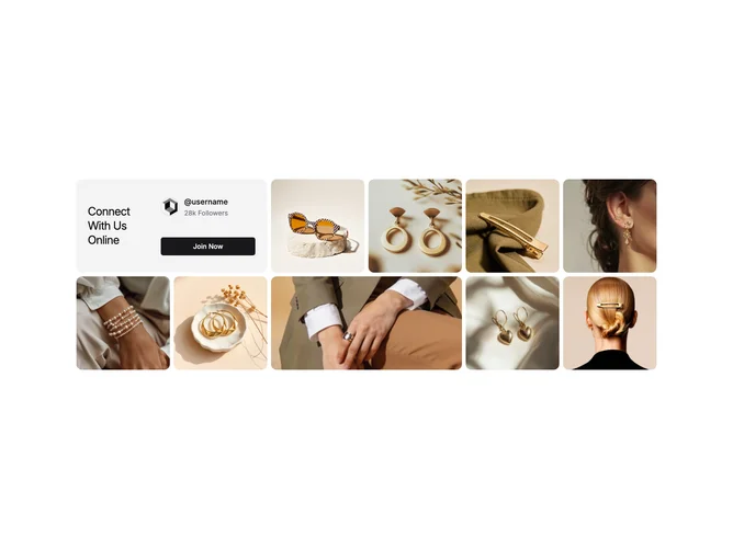 Shadcn Social Media Trending 3 - Featured Profile Image Grid