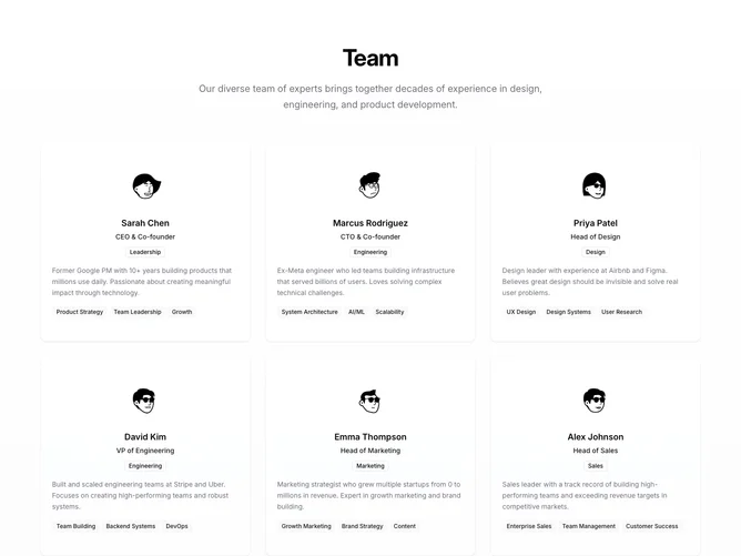 Shadcn Team 5 block