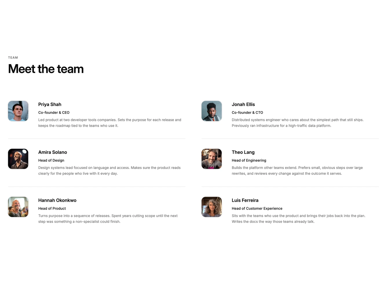 Shadcn Team 57 block