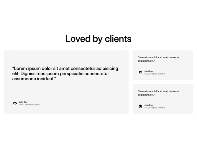 Shadcn Testimonial 33 - Bento Featured Testimonial Grid
