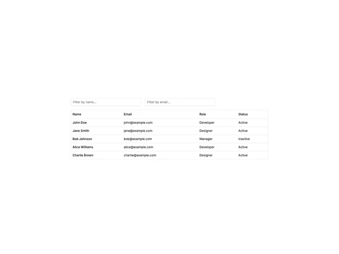 Shadcn Data Table Standard 2 component