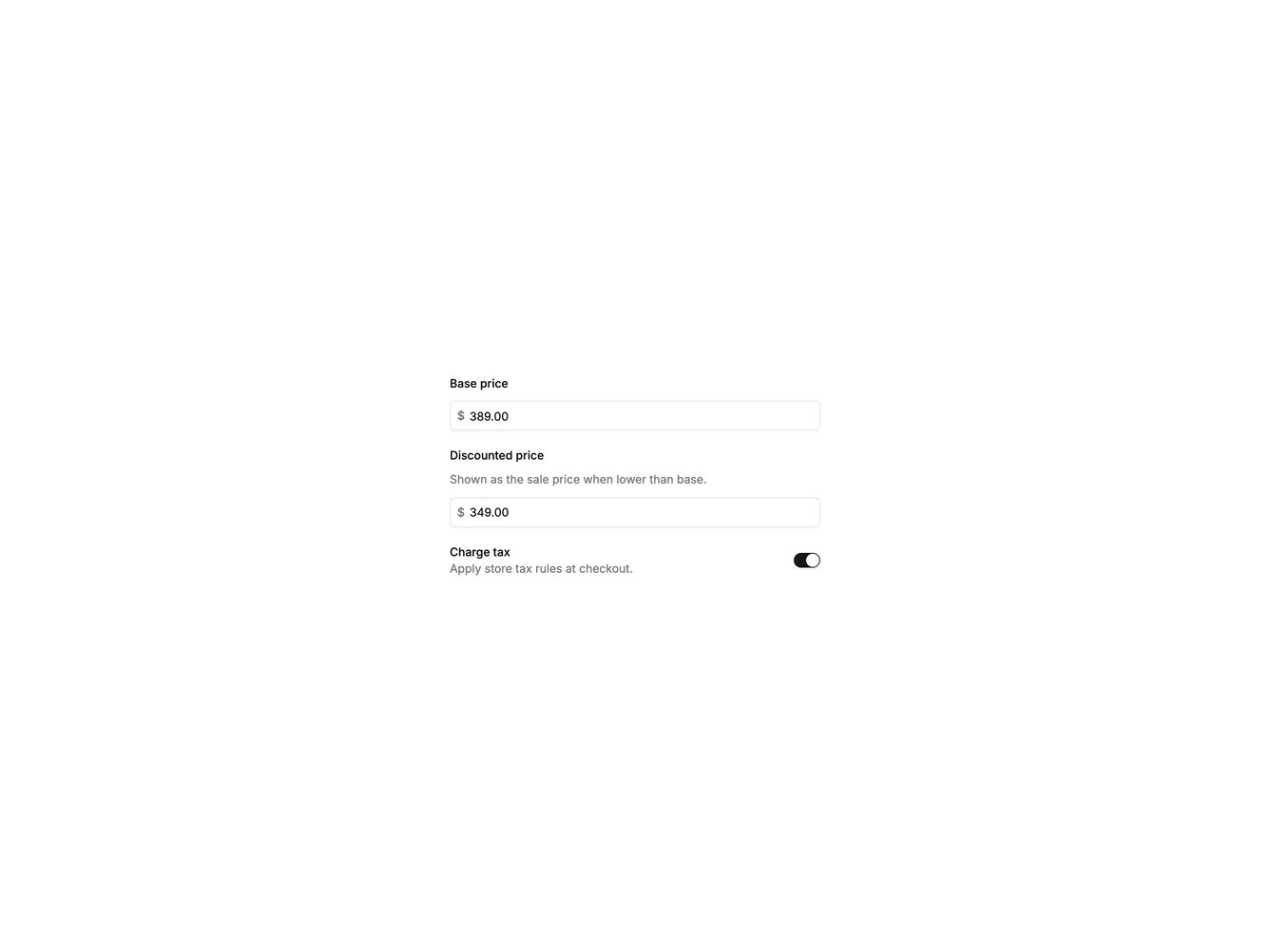 Field Product Admin 3 - Price fields with a tax switch
