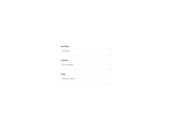 Shadcn Field Text Areas 5 component