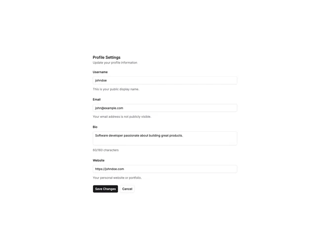Shadcn Form Patterns 3 component