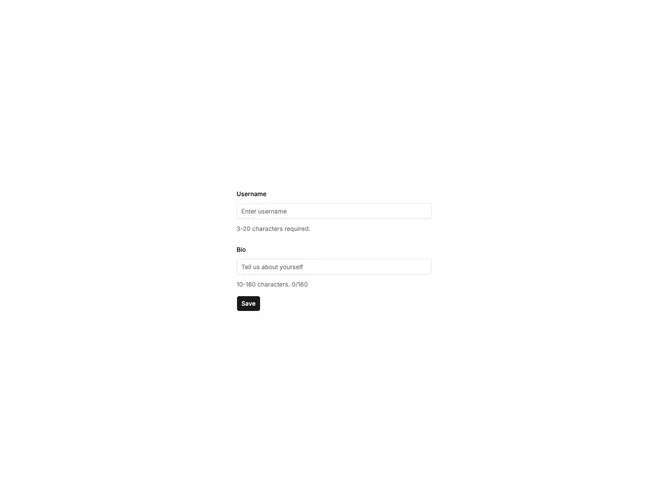 Shadcn Form Validation 2 component