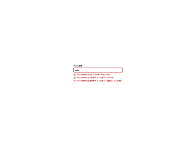 Shadcn Input Validation 4 component