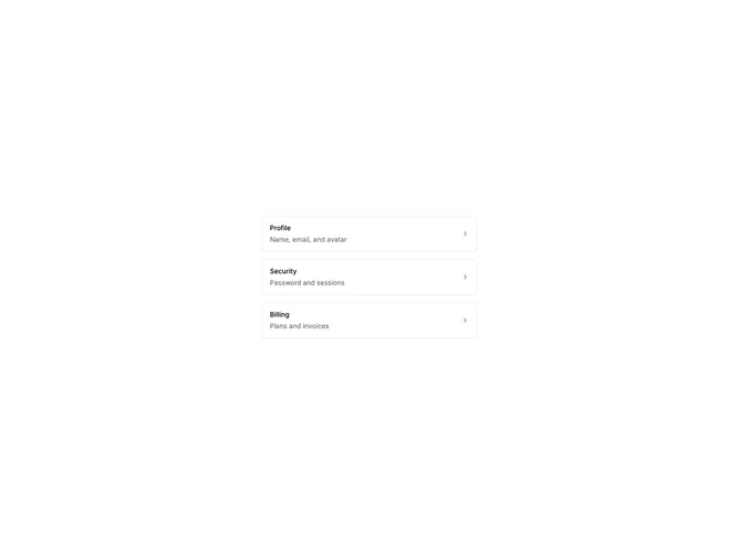 Shadcn List As Links component