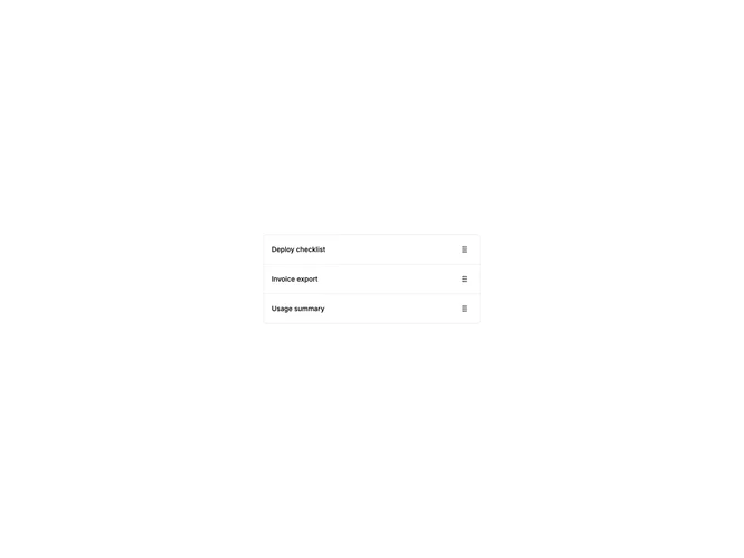 Shadcn List Drag Stacked component