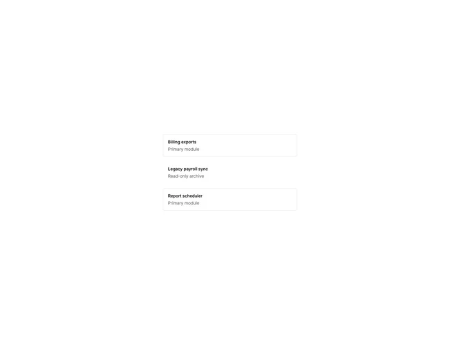 Shadcn List Muted component