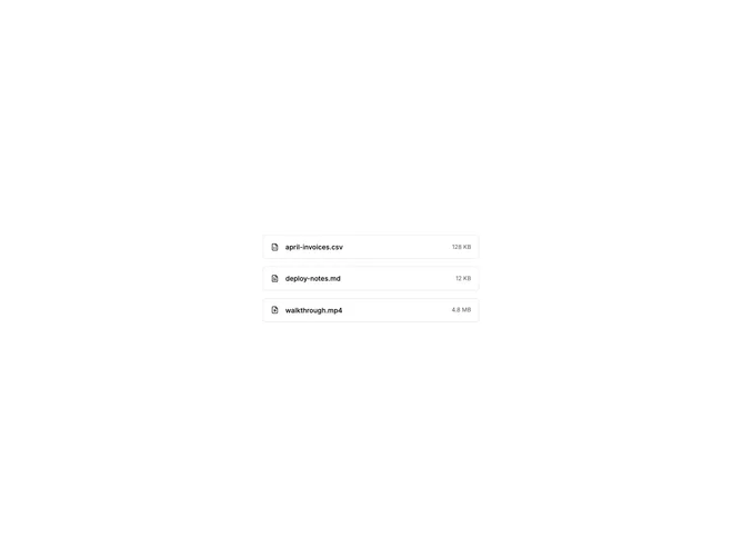 Shadcn List With File Row component