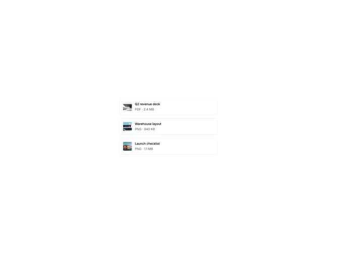 Shadcn List With Image component