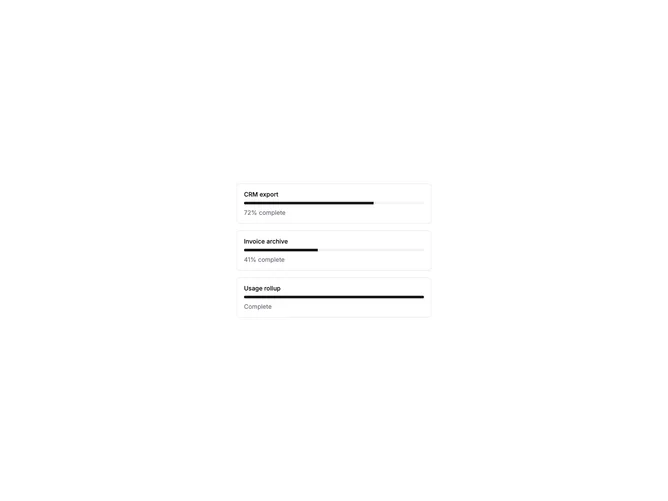Shadcn List With Progress component