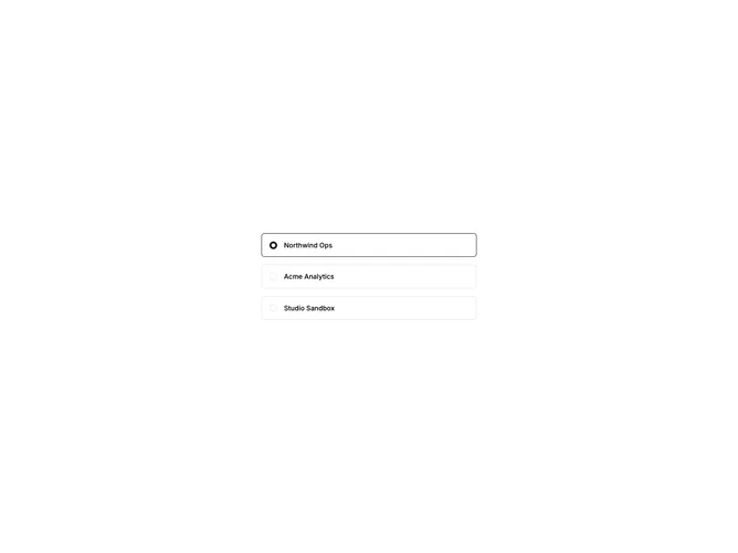 Shadcn List With Radio component
