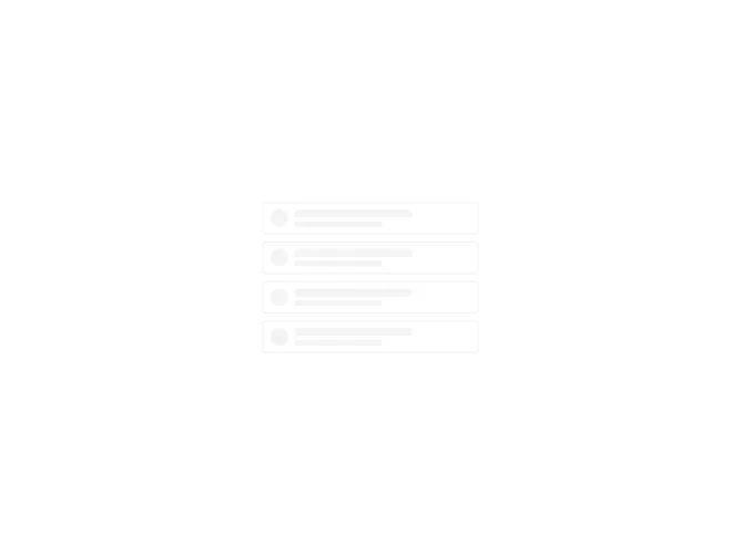 Shadcn List With Skeleton Rows component