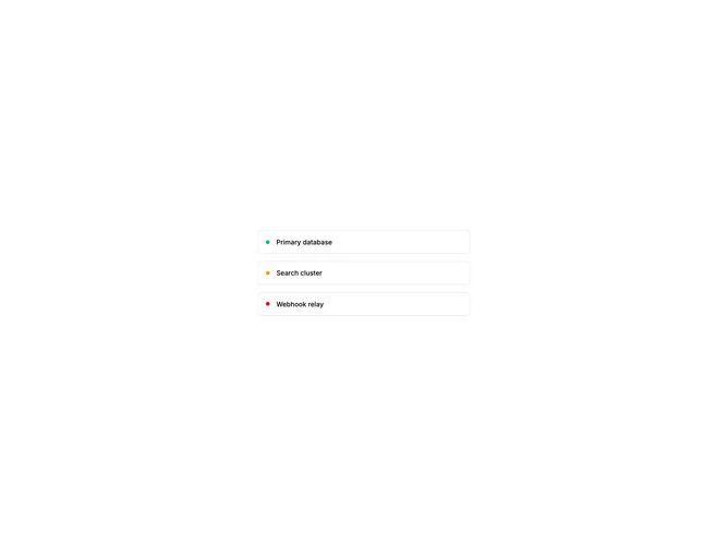 Shadcn List With Status Dot component