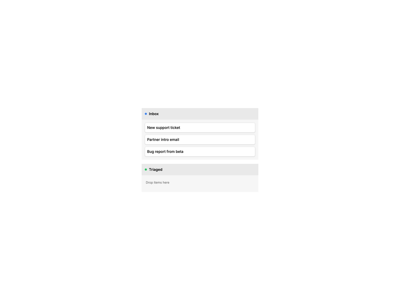Shadcn List Empty 1 component