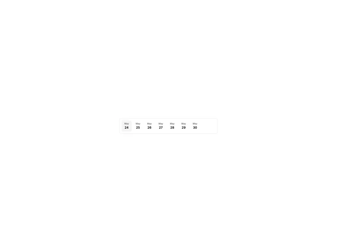 Shadcn Mini Calendar Days 1 component
