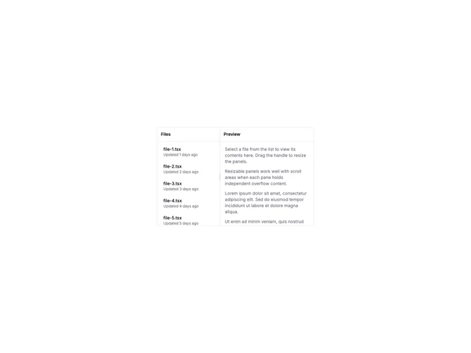 Shadcn Resizable With Scroll Area component